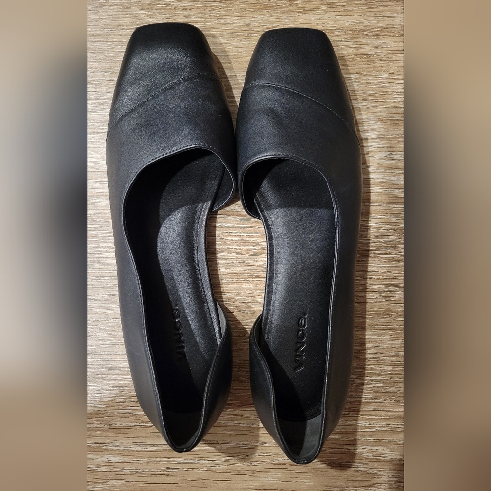 Vince Women's Black Leather Shoes - Size 8.5